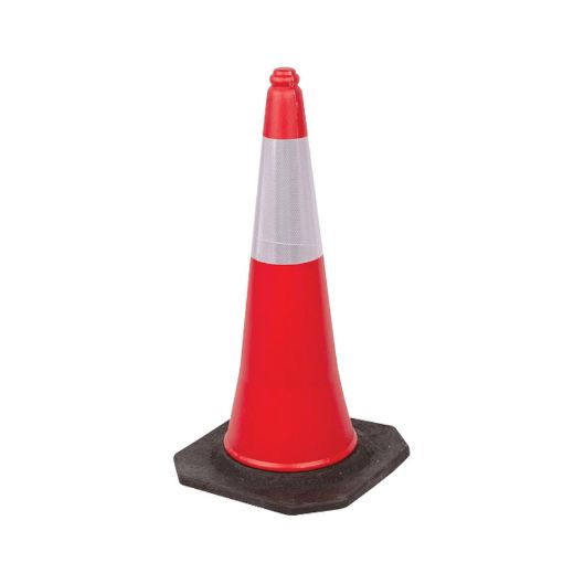 Picture of NIETZ JUMBO SIZE SAFETY CONE BLACK BASE 8432B 40IN WITH 1PC 32CM REFLEXTIVE