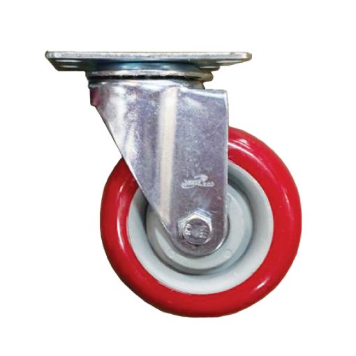 图片 NIETZ RED PVC SWIVEL CASTOR WHEEL 3IN