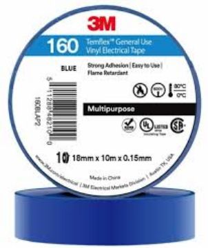 Picture of 3M BLUE VINYL TAPE 18MMX10M (10RL/PK,10PK/CTN)