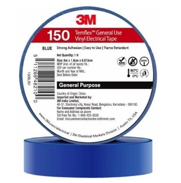 Picture of 3M BLUE GU VINYL ELEC TAPE150 18MMX5MM (10RL/PK,20PK/CTN)