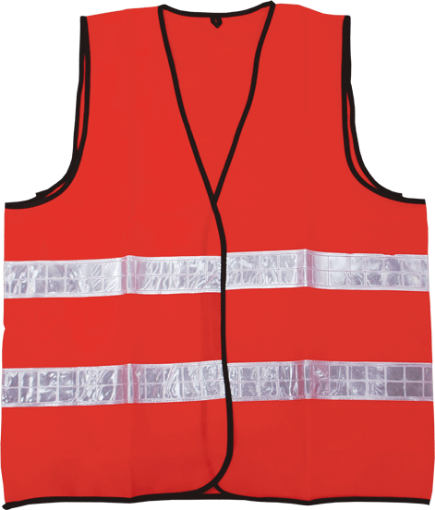 Picture of NIETZ THIN VEST COAT (PVC WHITE REFLECTIVE) P7130 ORANGE