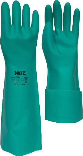 Picture of NIETZ GREEN NITRILE GLOVES FLEXIBILITY GRIP 18IN