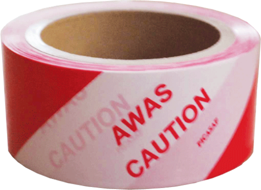 Picture of NIETZ PE BARRICAPE TAPE (AWAS/CAUTION) 2INX70M RED/WHITE