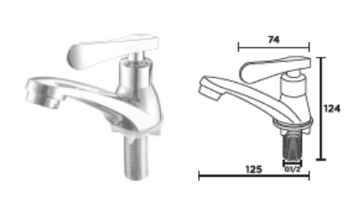 Picture of NIETZ LEVER HANDLE BASIN TAP 771-2 BASIN