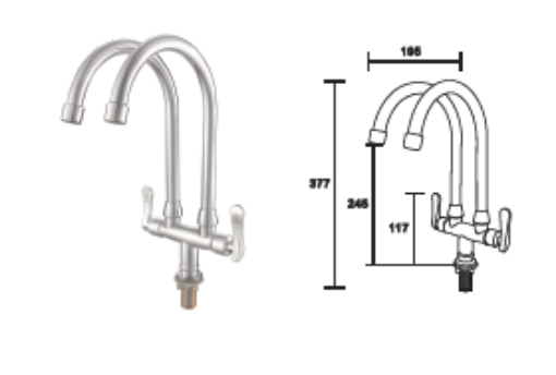 Picture of NIETZ PILLAR TWIN COLD TAP 721 BASIN