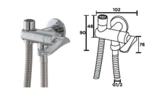 Picture of NIETZ BIDET SPRAY WITH ANGLE VALVE 577
