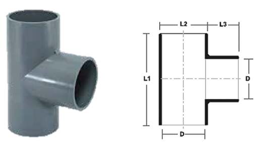 Picture of BBB PVC EQUAL TEE D 50MM T050FP-BB