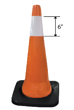 Picture of NIETZ BLACK BASE ORANGE SAFETY CONE 30IN 1R 225/PL