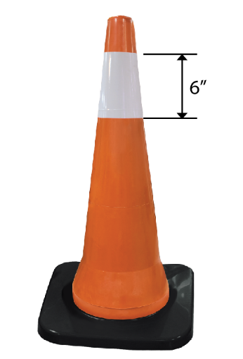 Picture of NIETZ SAFETY CONE 9303B 30IN WITH 1PC 4IN REFLEXTIVE BLACK BASE