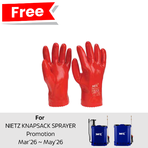 图片 (FOC) NIETZ RED PVC GLOVE (INTERLOCK LINING) - KNAPSACK