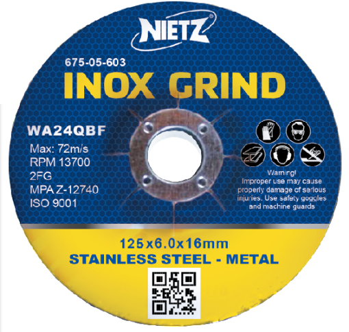图片 NIETZ INOX GRINDING DISC 5INX6X22MM