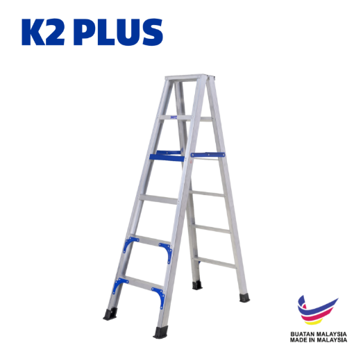 Picture of NIETZ ALUMINIUM LADDER DOUBLE SIDED K2 PLUS LADDER 5 STEPS