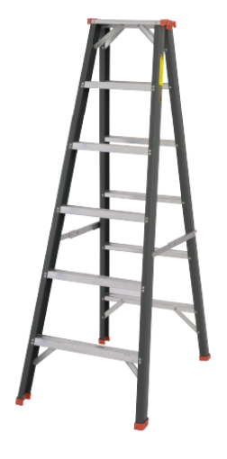 Picture of NIETZ ALUMINIUM LADDER HEAVY DUTY DOUBLE SIDED 16 STEPS DSHD16